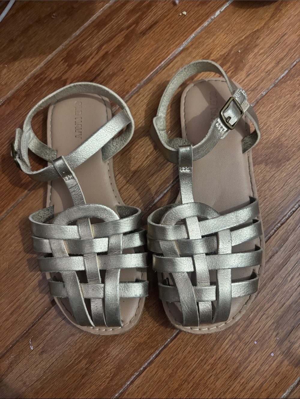 Old Navy Girls Metallic Gold Woven Sandals